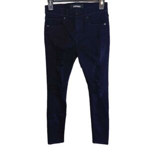 Express Black Ripped Mid Rise Legging